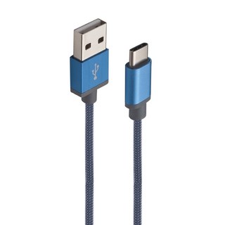 RASTO RX6 Type C 鋁合金充電傳輸線, 1.5m, 藍色, 1條