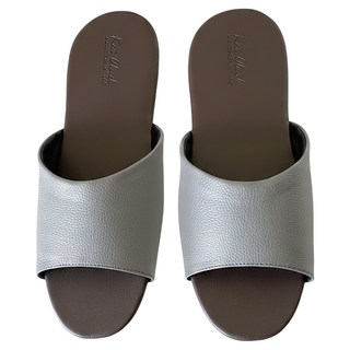 i Slippers 經典紳士皮質室內拖鞋 - 質感皮革鞋面 穩重色系 台灣製造, 北歐灰, 1雙