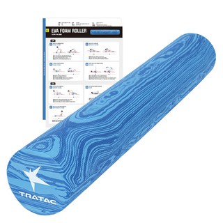 트라택 EVA 폼롤러 원형 + 운동법 매뉴얼 + 포스터, 블루, 1개