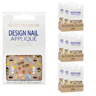 GLOSSYBLOSSOM Design Nail Appliqué可愛美甲貼 Set, 下午茶, 9件