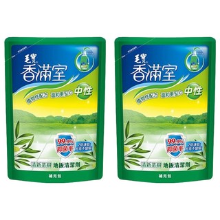 毛寶 香滿室 中性地板清潔劑 補充包, 99.9%抑菌率 清新茶樹, 1.8kg, 2包
