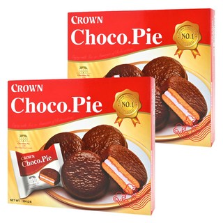 CROWN 皇冠 巧克力派, 香濃巧克力 內裡包裹夾心 獨立包裝 下午茶必備小點心, 300g, 2盒