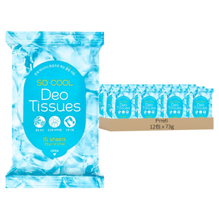 Prreti So Cool 涼感濕巾 15張 12包 韓國製造, 73g, 1入