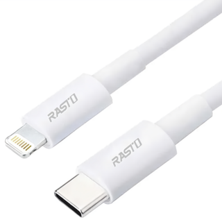RASTO RX43 For 蘋果 Type C-Lightning 快充傳輸線, 1.2m, 白色, 1條