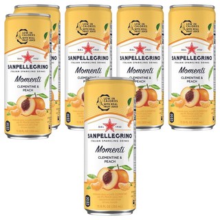 SANPELLEGRINO 聖沛黎洛 氣泡水果飲料 柑橘白桃口味, 330ml, 6個