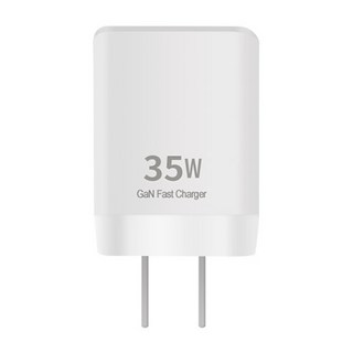 35W 摺疊電源供應器，GaN氮化鎵，PD+QC快充，雙孔USB-A+Type-C, IC-6, 白色, 1個