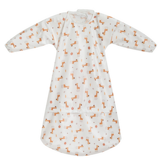 Baby Claw 嬰兒食品防水圍兜長袖拉鍊型, 長頸鹿棕色, 1件, 1個