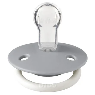 BIBS De Lux矽膠奶嘴 夜光雲灰 圓形, 0~18m, 1個