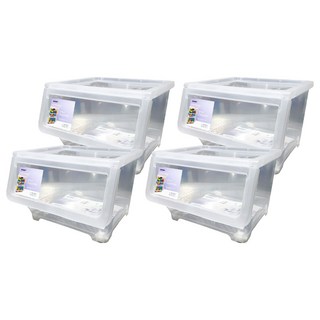 KEYWAY 貝里斯取式收納箱 780g 20L, 透明色, 4個