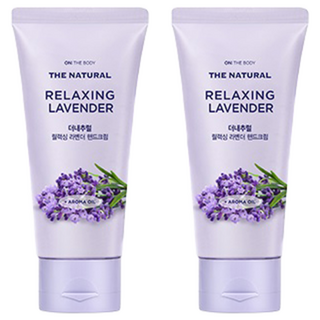 온더바디 더내추럴 핸드크림 릴랙싱 라벤더향, 75ml, 2개