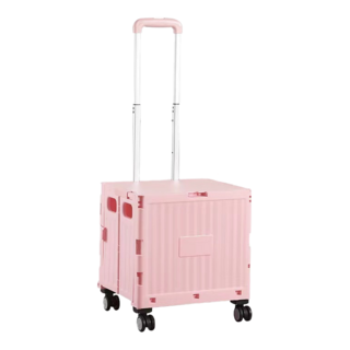 四輪摺疊手拉車 38 x 32.5 x 39cm 45L, 粉色, 1個