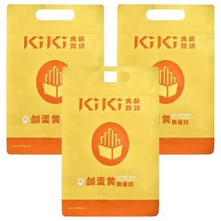 KiKi 食品雜貨 鹹蛋黃魚薯條, 酥脆馬鈴薯條, 鮪魚風味, 鹹香鴨蛋, 80g, 3包