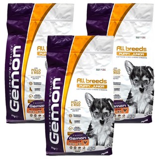 Gemon 啟蒙 中大型幼母犬飼料 3kg 義大利製造, 雞肉, 3袋