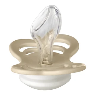 BIBS Couture拇指型矽膠奶嘴, 0~6個月, 香草夜光款, 1個