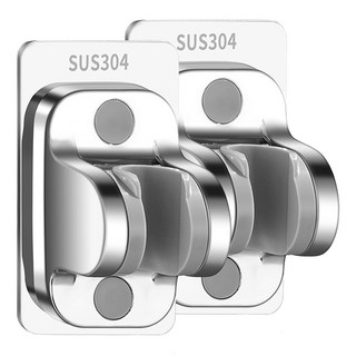 iRoom 優倍適 免釘加厚底座多檔位蓮蓬頭掛架組 2個, 不鏽鋼色