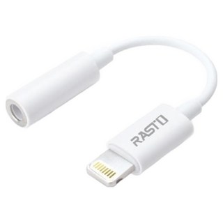 RASTO RX25 Lightning 轉3.5mm轉接線, 11cm, 白色, 1盒