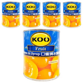 KOO 口蜜牌 水蜜桃罐頭, 825g, 5罐