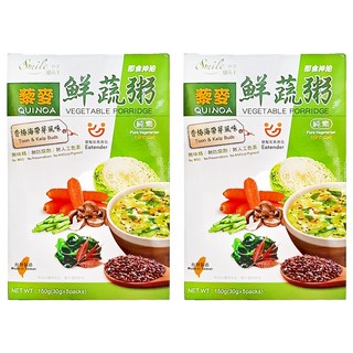 Smile99 纖莉子 藜麥鮮蔬粥 香椿海帶芽風味, 超級全營養食物, 無味精/無防腐劑/無人工色素, 純素, 台灣製造, 150g, 2盒
