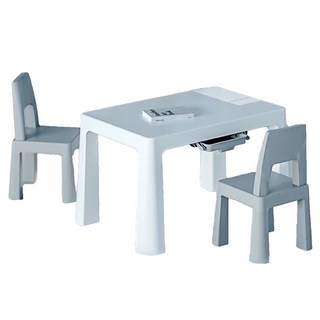 哩哩摳摳 LILIKOKO 韓版增高書桌椅組,可調高度,環保PP材質,安全防滑, 灰色, 1組