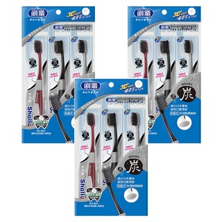 Shallop 刷樂 多功能備長碳牙刷 B002-3, 3支, 3包