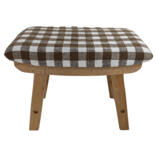 北歐風原木色椅凳 實木 格子 凳套可拆洗 A字櫸木腿 底部防滑墊, 1個