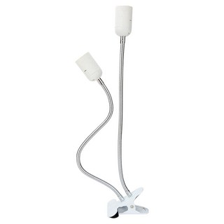 夾式植物燈 雙頭燈座/白色