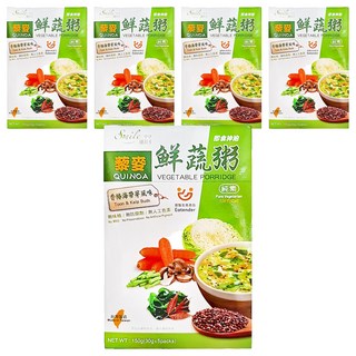 Smile99 纖莉子 藜麥鮮蔬粥 香椿海帶芽風味, 超級全營養食物, 無味精/無防腐劑/無人工色素, 純素, 台灣製造, 150g, 5盒