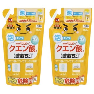 LEC 檸檬酸電解水泡沫噴霧清潔劑 補充包 360ml 日本製, 2包