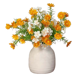 FLORAL M 仿真花 義式西西里島小雛菊花禮, 1個, 義式西西里島小雛菊花禮 米色 + 黃色