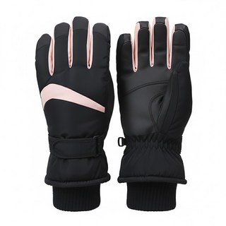 KissDiamond 韓系防風防水手套 28cm, 黑粉拼色, 1雙