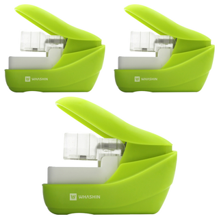 Whashin 190 無針釘書機 綠色, 3個