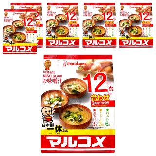 marukome 料亭12食味噌湯 綜合 日本原裝進口, 216g, 6袋