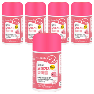 Good&Kids Natural Plus兒童rTG Omega-3咀嚼錠, 90片, 5個