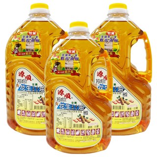 源順 冷萃花生風味調合油, 冷壓技術保留食材營養價值, 2.01L, 3罐