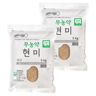 바른곡물 국산 무농약 현미, 5kg, 2개