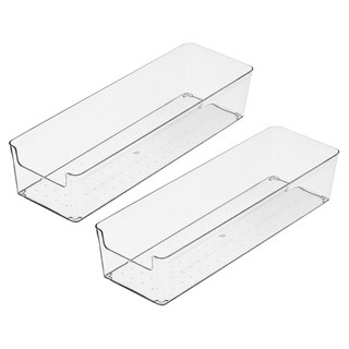 多功能抽屜分隔收納盒 PET材質, 透明色, 2個