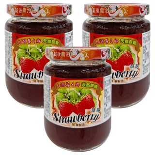 大倫食品 大湖莓之鄉 天然原味草莓醬 不含人工色素及防腐劑, 280g, 3罐