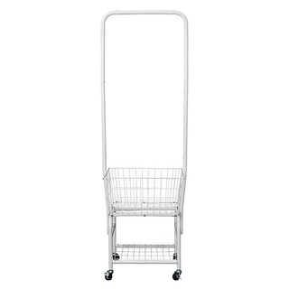 樂嫚妮 鐵藝衣帽架 附籃筐, 白色