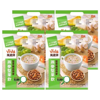 ViVa 萬歲牌 燕麥堅果飲 纖蔬燕麥 原果研磨 顆粒口感 含膳食纖維, 32g, 10包, 4袋