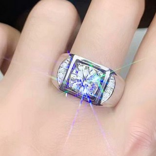 CF Diamond 男戒 莫桑鑽, D0102 天圓, 1克拉