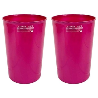 LOHAS LIFE 特大風潮垃圾桶 Set 2 23公升 PP材質, 香檳紅