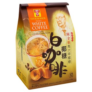 TAN KIM HOCK 陳金福 南洋風味馬六甲椰糖白咖啡 三合一, 40g, 12包, 1袋