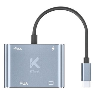 KTnet 廣鐸 TypeC 4合1多功擴充集線器 4K清晰畫質 PD100W快充 5G高效傳輸, 銀色 + 黑色, 1個