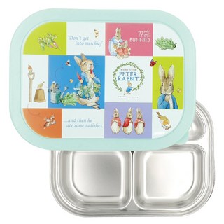 피터래빗 밀폐형 식판도시락, 올리브 3302, 뚜껑 + 식판, 1개