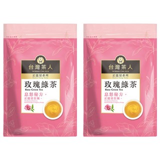 台灣茶人 正能量系列 玫瑰綠茶 綠茶與玫瑰的馥郁香氣 自家生產烘製茶葉而成, 2g, 25包, 2袋