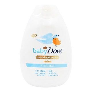 多芬 baby Dove 嬰兒潤膚乳液，敏感肌膚護理，富含保濕成分，100%天然來源成分，不含人工色素, 400ml, 1瓶