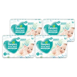 Pampers 幫寶適 原廠公司貨 清新幫黏貼型紙尿褲/尿布 4~8kg, S, 264片