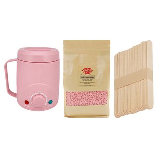 MPb 巴黎小姐 雲朵粉熱蠟機 含熱蠟豆500g 木棒50入, 單一商品, 1組