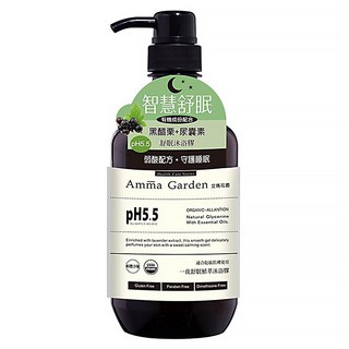 Amma Garden 艾瑪花園 一夜舒眠植萃沐浴膠 500ml, 溫和潔淨、舒緩壓力，提升睡眠品質, 1瓶
