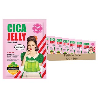Faith in Face CICA JELLY 積雪草鎮定水凝膠面膜, 7片, 1盒